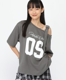 セレクトショップ ベルト付きオシャレTシャツ　カットソー トップス ベルト Tシャツ/カットソー」に該当するトップスファッション