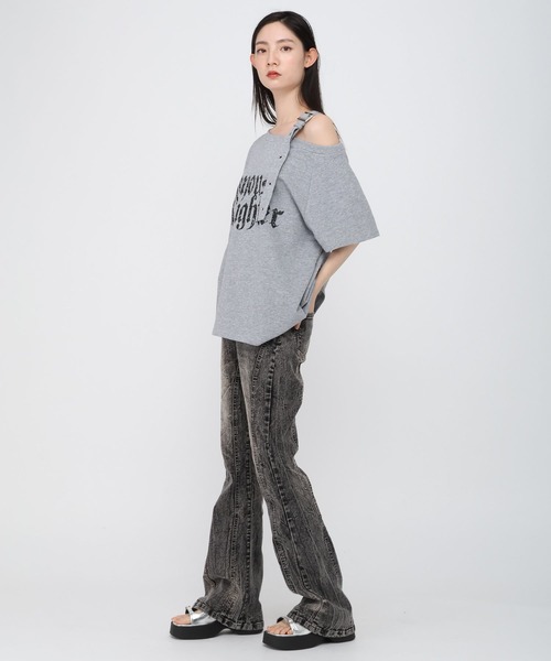 3.3 Field Trip （3.3フィールドトリップ）の「3.3 Field Trip／ベルト付き半袖プルオーバー（Tシャツ/カットソー・レディース・チャコール/ホワイト/グレー/ネイビー/その他2/その他1・FREE）」の20枚目の写真