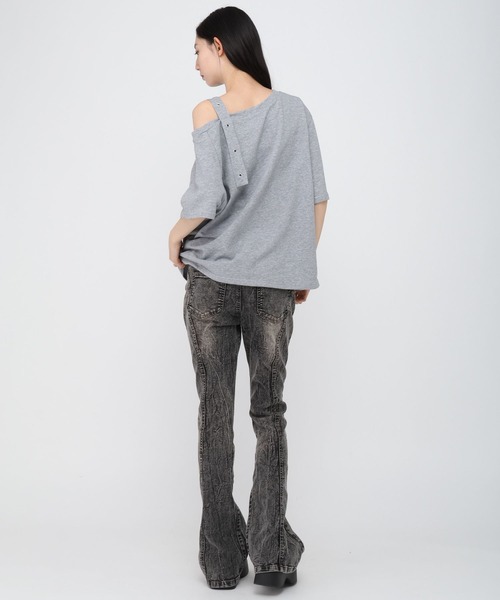 3.3 Field Trip （3.3フィールドトリップ）の「3.3 Field Trip／ベルト付き半袖プルオーバー（Tシャツ/カットソー・レディース・チャコール/ホワイト/グレー/ネイビー/その他2/その他1・FREE）」の21枚目の写真