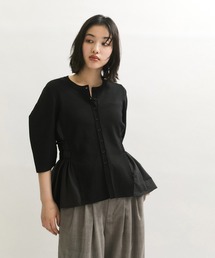 ADAM ET ROPE' | ペプラムシャツコンビカーディガン(カーディガン/ボレロ)