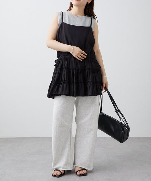 mystic（ミスティック）の「テレコスリーブレスT（Tシャツ/カットソー・レディース・アイボリー/グレー/ネイビー/イエロー/ブラック・FREE）」の8枚目の写真