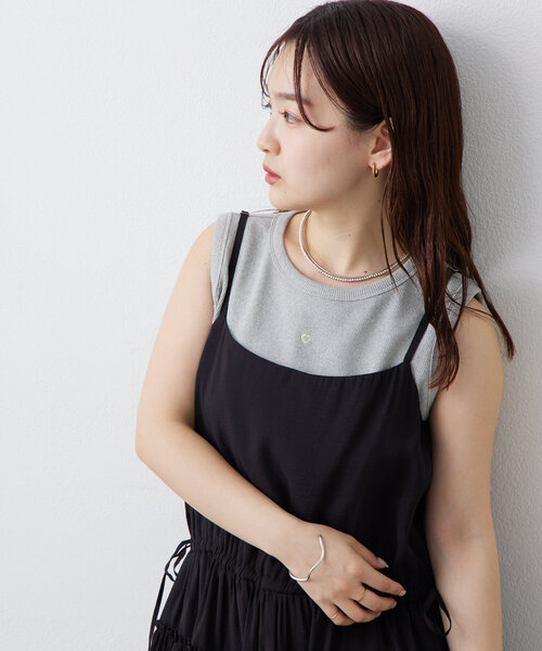 mystic（ミスティック）の「テレコスリーブレスT（Tシャツ/カットソー・レディース・アイボリー/グレー/ネイビー/イエロー/ブラック・FREE）」の9枚目の写真