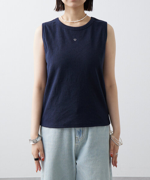 mystic（ミスティック）の「テレコスリーブレスT（Tシャツ/カットソー・レディース・アイボリー/グレー/ネイビー/イエロー/ブラック・FREE）」の18枚目の写真