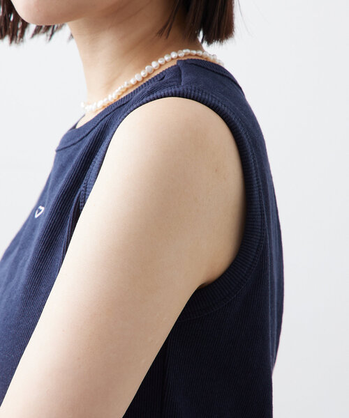 mystic（ミスティック）の「テレコスリーブレスT（Tシャツ/カットソー・レディース・アイボリー/グレー/ネイビー/イエロー/ブラック・FREE）」の22枚目の写真