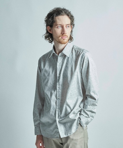 MEN'S BIGI（メンズビギ）の「【LIBERTY/リバティ】フラワージャガード 長袖シャツ（シャツ/ブラウス・メンズ・ライトグレー/グリーン/チャコールグレー・02/01/04/03）」の4枚目の写真