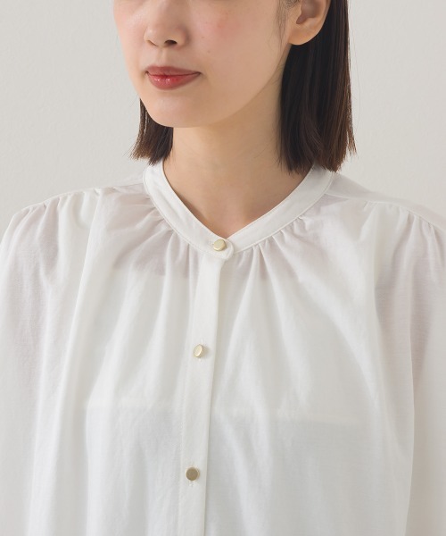 WEB完売 清楚 大人 スマート シャツ ワンピ セール】to touch オーガニックストライプ シャツワンピ