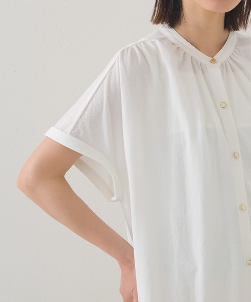 接触冷感前開きシャツワンピース（シャツワンピース）｜OMNES