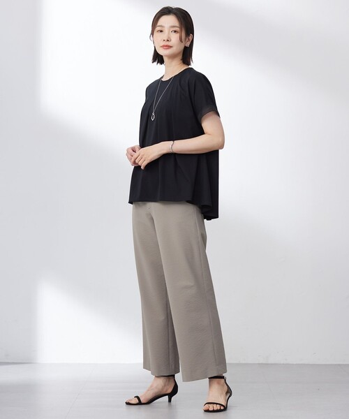 J.PRESS Ladies(J.プレス レディス)の「【洗える・接触冷感】プレーティングジャージー フレア カットソー(Tシャツ/カットソー・レディース・ホワイト系/スカイブルー系/ベージュ系/オレンジ系/ブラック系・SMALL)」の12枚目の写真