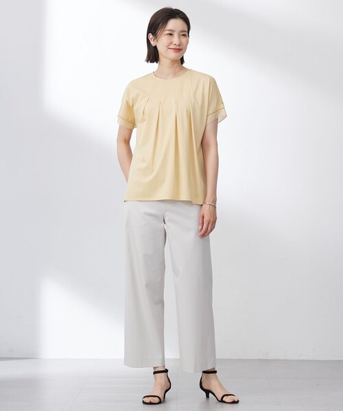 J.PRESS Ladies(J.プレス レディス)の「【洗える・接触冷感】プレーティングジャージー フレア カットソー(Tシャツ/カットソー・レディース・ホワイト系/スカイブルー系/ベージュ系/オレンジ系/ブラック系・SMALL)」の14枚目の写真