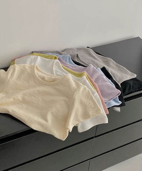 BANICO(バニコ)の「コンパクトシルエットベーシックTシャツ (SS)(Tシャツ/カットソー・レディース・ホワイト/ピンク/ベージュ/グレー/ブルー/ブラック・LARGE/MEDIUM)」の10枚目の写真