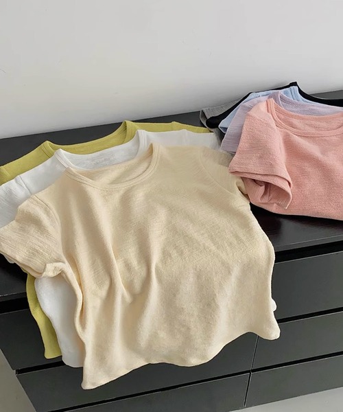BANICO(バニコ)の「コンパクトシルエットベーシックTシャツ (SS)(Tシャツ/カットソー・レディース・ホワイト/ピンク/ベージュ/グレー/ブルー/ブラック・LARGE/MEDIUM)」の11枚目の写真