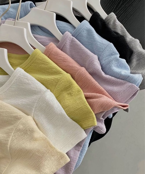 BANICO(バニコ)の「コンパクトシルエットベーシックTシャツ (SS)(Tシャツ/カットソー・レディース・ホワイト/ピンク/ベージュ/グレー/ブルー/ブラック・LARGE/MEDIUM)」の15枚目の写真