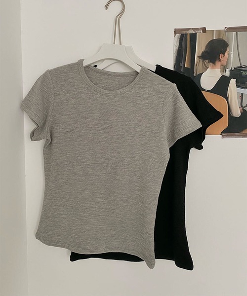 BANICO(バニコ)の「コンパクトシルエットベーシックTシャツ (SS)(Tシャツ/カットソー・レディース・ホワイト/ピンク/ベージュ/グレー/ブルー/ブラック・LARGE/MEDIUM)」の20枚目の写真