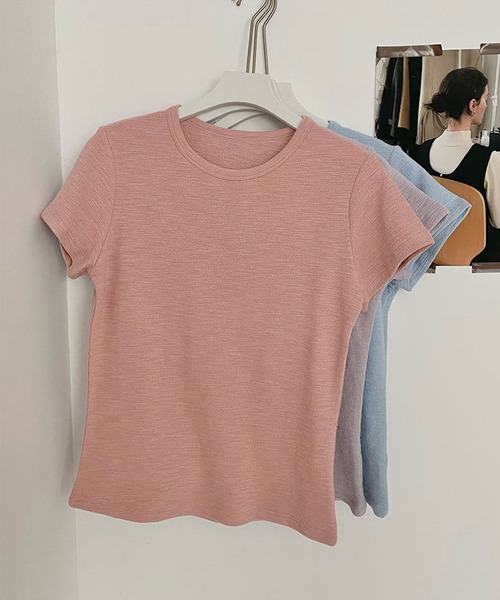 BANICO(バニコ)の「コンパクトシルエットベーシックTシャツ (SS)(Tシャツ/カットソー・レディース・ホワイト/ピンク/ベージュ/グレー/ブルー/ブラック・LARGE/MEDIUM)」の22枚目の写真