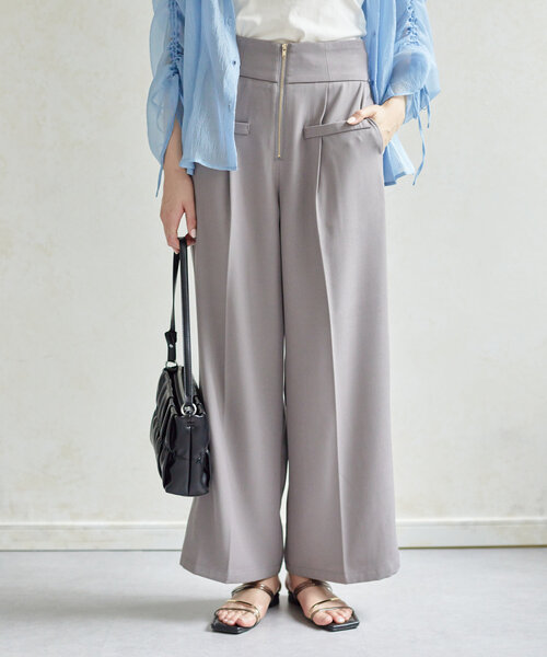 Thevon（ゼボン）の「ウエストジップタックパンツ（その他パンツ・レディース・アイボリー/グレー/ブラック・M/PM）」の3枚目の写真