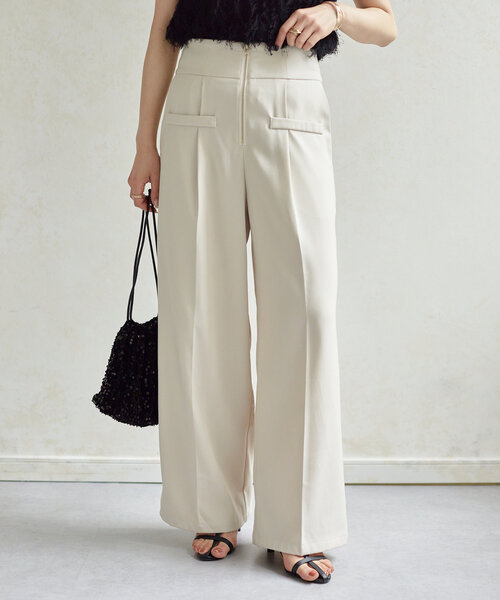 Thevon（ゼボン）の「ウエストジップタックパンツ（その他パンツ・レディース・アイボリー/グレー/ブラック・M/PM）」の6枚目の写真