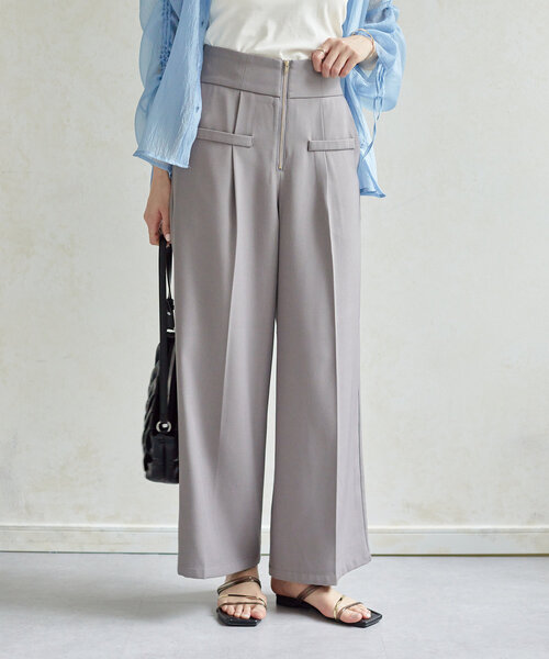 Thevon（ゼボン）の「ウエストジップタックパンツ（その他パンツ・レディース・アイボリー/グレー/ブラック・M/PM）」の9枚目の写真