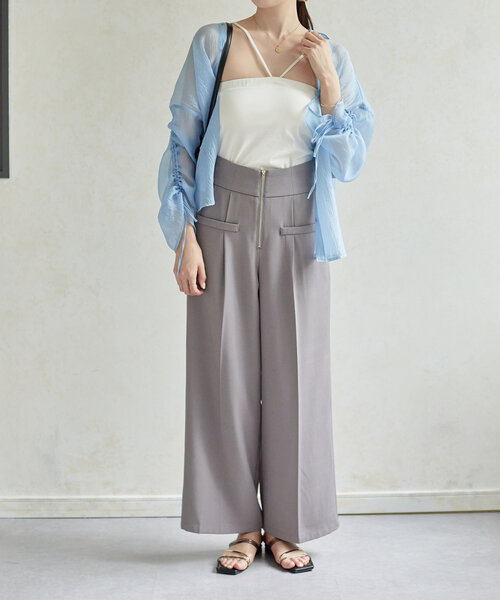 Thevon（ゼボン）の「ウエストジップタックパンツ（その他パンツ・レディース・アイボリー/グレー/ブラック・M/PM）」の8枚目の写真