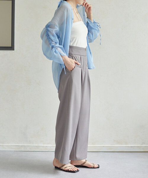 Thevon（ゼボン）の「ウエストジップタックパンツ（その他パンツ・レディース・アイボリー/グレー/ブラック・M/PM）」の5枚目の写真