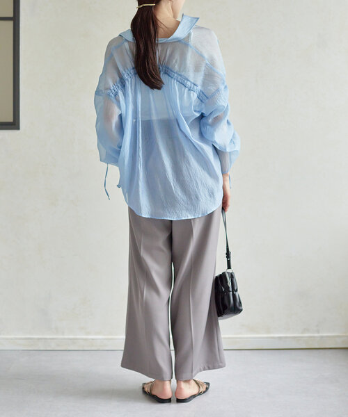 Thevon（ゼボン）の「ウエストジップタックパンツ（その他パンツ・レディース・アイボリー/グレー/ブラック・M/PM）」の4枚目の写真