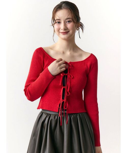 CALNAMUR（カルナムール）の「2WAYリボンラメニット（ニット/セーター・レディース・ピンク/レッド/ブラック・FREE）」の18枚目の写真