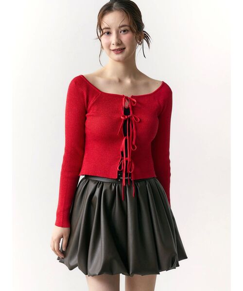 CALNAMUR（カルナムール）の「2WAYリボンラメニット（ニット/セーター・レディース・ピンク/レッド/ブラック・FREE）」の20枚目の写真