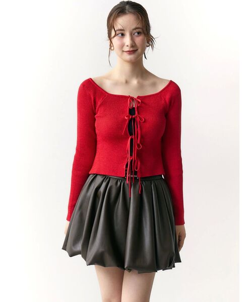 CALNAMUR（カルナムール）の「2WAYリボンラメニット（ニット/セーター・レディース・ピンク/レッド/ブラック・FREE）」の21枚目の写真