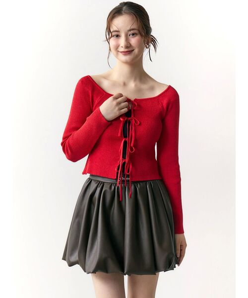 CALNAMUR（カルナムール）の「2WAYリボンラメニット（ニット/セーター・レディース・ピンク/レッド/ブラック・FREE）」の22枚目の写真