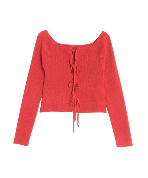 CALNAMUR（カルナムール）の「2WAYリボンラメニット（ニット/セーター・レディース・ピンク/レッド/ブラック・FREE）」の4枚目の写真