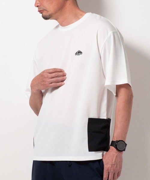 BAYBLO(ベイブロ)の「(SA) 梨地 ナイロンポケット 半袖 Tシャツ(Tシャツ/カットソー・メンズ・ホワイト/レディッシュグレー/ベージュ/ブラック・M/L/LL)」の13枚目の写真