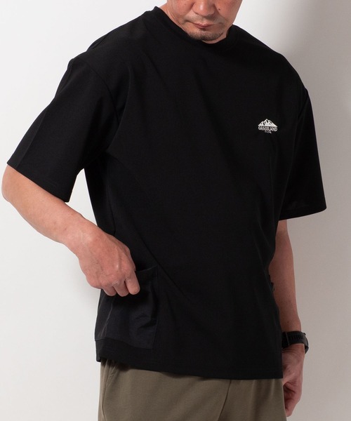 BAYBLO(ベイブロ)の「(SA) 梨地 ナイロンポケット 半袖 Tシャツ(Tシャツ/カットソー・メンズ・ホワイト/レディッシュグレー/ベージュ/ブラック・M/L/LL)」の18枚目の写真