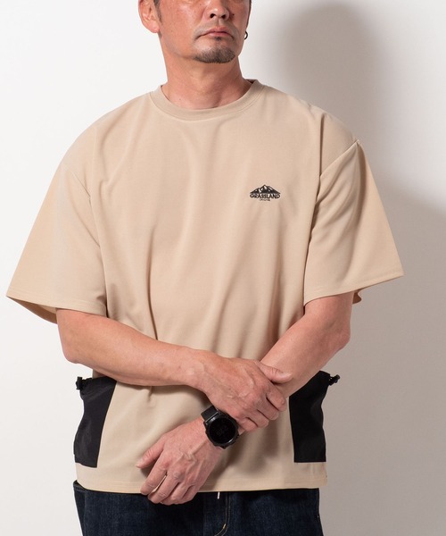 BAYBLO(ベイブロ)の「(SA) 梨地 ナイロンポケット 半袖 Tシャツ(Tシャツ/カットソー・メンズ・ホワイト/レディッシュグレー/ベージュ/ブラック・M/L/LL)」の21枚目の写真