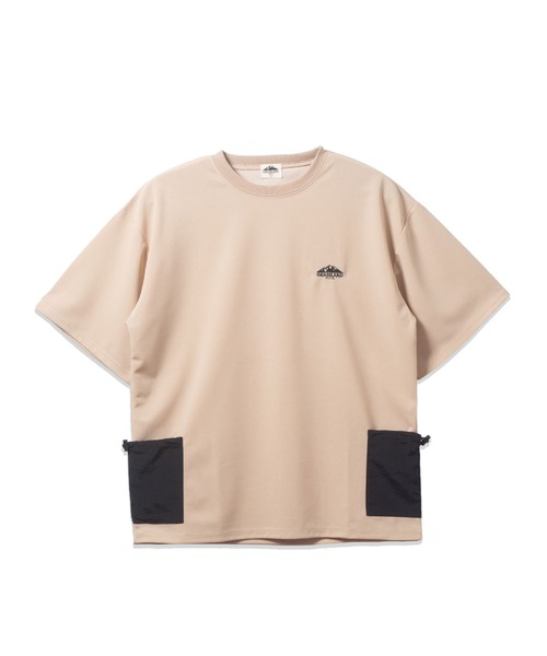 BAYBLO(ベイブロ)の「(SA) 梨地 ナイロンポケット 半袖 Tシャツ(Tシャツ/カットソー・メンズ・ホワイト/レディッシュグレー/ベージュ/ブラック・M/L/LL)」の8枚目の写真