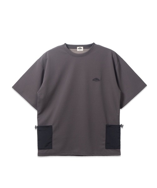 BAYBLO(ベイブロ)の「(SA) 梨地 ナイロンポケット 半袖 Tシャツ(Tシャツ/カットソー・メンズ・ホワイト/レディッシュグレー/ベージュ/ブラック・M/L/LL)」の9枚目の写真