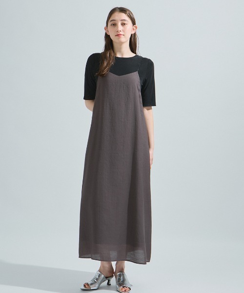 ketty（ケティ）の「ラフィーネクロスキャミワンピース≪手洗い可能≫（ワンピース・レディース・レッド/チャコールグレー/グリーン・M）」の2枚目の写真