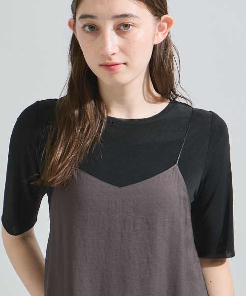 ketty（ケティ）の「ラフィーネクロスキャミワンピース≪手洗い可能≫（ワンピース・レディース・レッド/チャコールグレー/グリーン・M）」の13枚目の写真