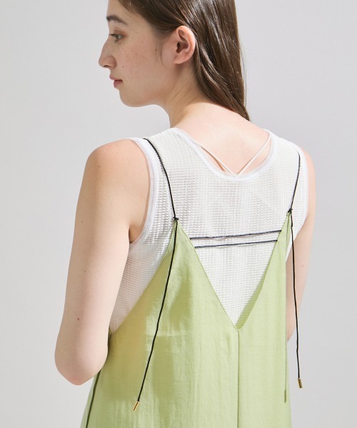 ketty（ケティ）の「ラフィーネクロスキャミワンピース≪手洗い可能≫（ワンピース・レディース・レッド/チャコールグレー/グリーン・M）」の7枚目の写真