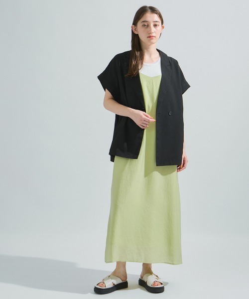 ketty（ケティ）の「ラフィーネクロスキャミワンピース≪手洗い可能≫（ワンピース・レディース・レッド/チャコールグレー/グリーン・M）」の5枚目の写真