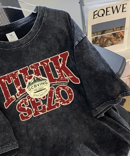 SHEPP(シープ)の「ピグメント プリントロゴ ビッグ Tシャツ(Tシャツ/カットソー・メンズ・ブラック・M/L/XL)」の5枚目の写真