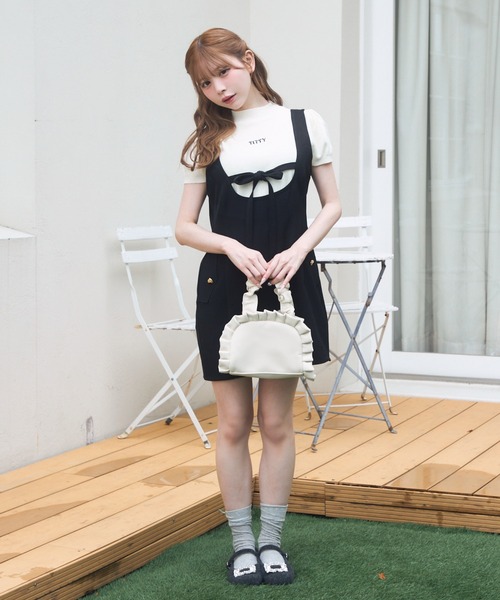 ロゴ刺繍入り半袖ニット（ニット/セーター）｜TITTY&CO.（ティ