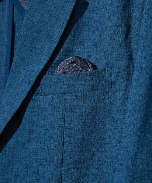 ABAHOUSE GRAY（アバハウスグレイ）の「【上下2点セット/セットアップ対応】吸水速乾 リネンライク セットアップ / スーツ（スーツセット・メンズ・ブルー/チャコールグレー/モカ/ネイビー・44/46/48/50）」の6枚目の写真