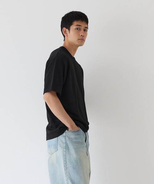 coca(coca)(コカ)の「エンボスワンポイント刺繍Tシャツ(Tシャツ/カットソー・メンズ・ブラック/ライトグレー・XL/M/L)」の11枚目の写真