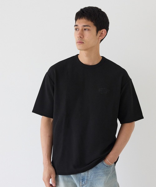 coca(coca)(コカ)の「エンボスワンポイント刺繍Tシャツ(Tシャツ/カットソー・メンズ・ブラック/ライトグレー・XL/M/L)」の13枚目の写真