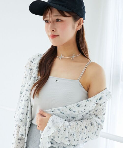 MAJESTIC LEGON（マジェスティックレゴン）の「カップ付きキャミ（キャミソール・レディース・グレー/アイボリー/ブラック/ピンク・MEDIUM）」の3枚目の写真