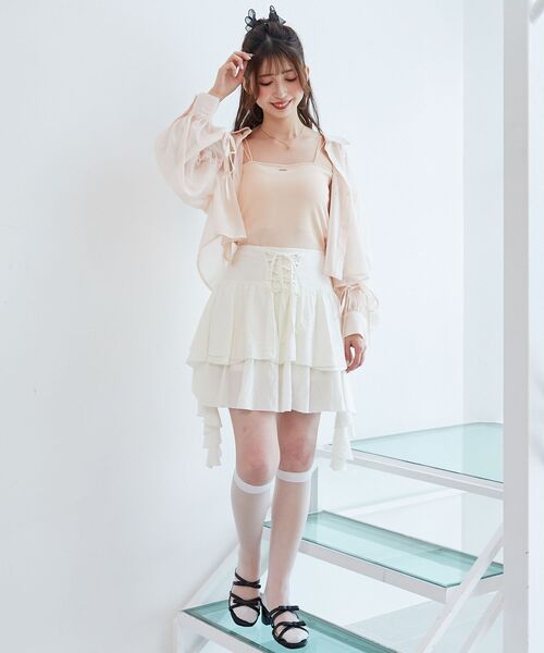 MAJESTIC LEGON（マジェスティックレゴン）の「カップ付きキャミ（キャミソール・レディース・グレー/アイボリー/ブラック/ピンク・MEDIUM）」の22枚目の写真