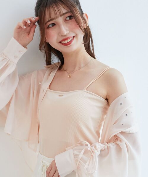 MAJESTIC LEGON（マジェスティックレゴン）の「カップ付きキャミ（キャミソール・レディース・グレー/アイボリー/ブラック/ピンク・MEDIUM）」の20枚目の写真