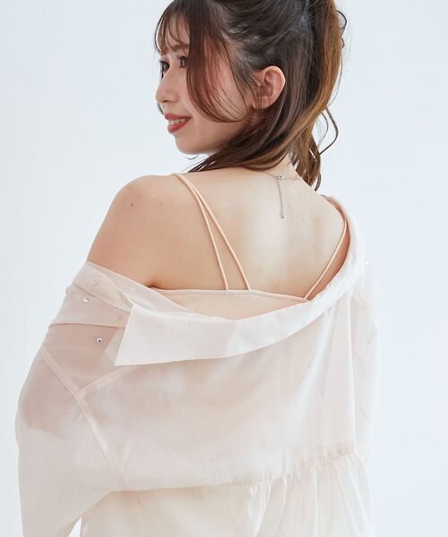 MAJESTIC LEGON（マジェスティックレゴン）の「カップ付きキャミ（キャミソール・レディース・グレー/アイボリー/ブラック/ピンク・MEDIUM）」の19枚目の写真