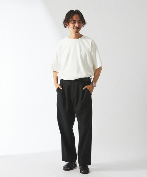 JOURNAL STANDARD relume（ジャーナルスタンダード　レリューム）の「50/-ポンチ 汗ジミ防止 Tシャツ（Tシャツ/カットソー・メンズ・ブラック系その他/ライトグレー/ホワイト/ネイビー・SMALL/MEDIUM/LARGE）」の8枚目の写真