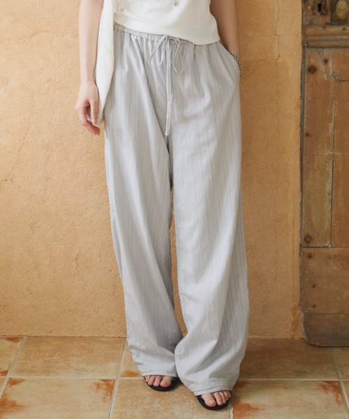 GIUNON（ジウノン）の「back frill drawstring pants / バックフリルドロストパンツ（その他パンツ・レディース・ホワイト/ブラック/グレー/ブルーグレー・0/1）」の4枚目の写真