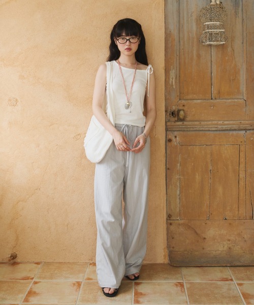 GIUNON（ジウノン）の「back frill drawstring pants / バックフリルドロストパンツ（その他パンツ・レディース・ホワイト/ブラック/グレー/ブルーグレー・0/1）」の20枚目の写真